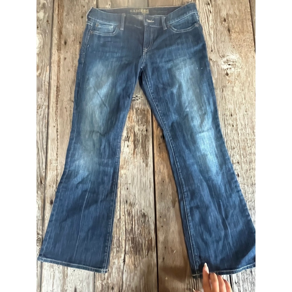 Express Stella Boot Cut Jeans Womens 8S Dark Wash Blue Denim Mid Rise RN 55285